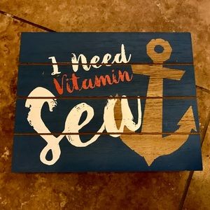Wood sea anchor decor sign